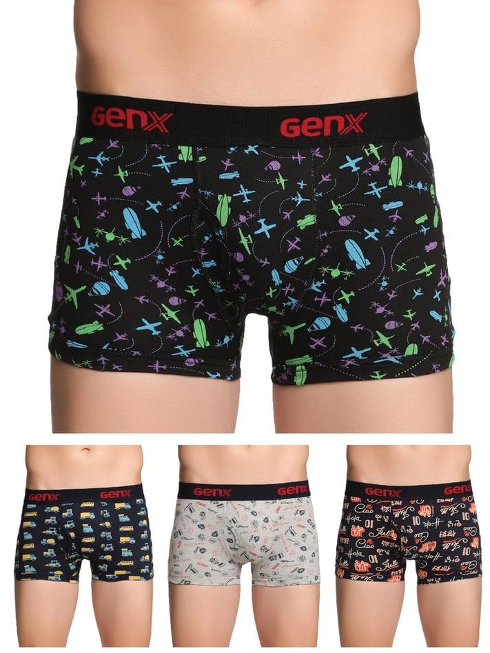 Image of Genx Jazz Printed Trunk - Elegant, Trendy&Comfortable, 100% Combed Cotton Men's Underwear(Colors&Print May Vary)