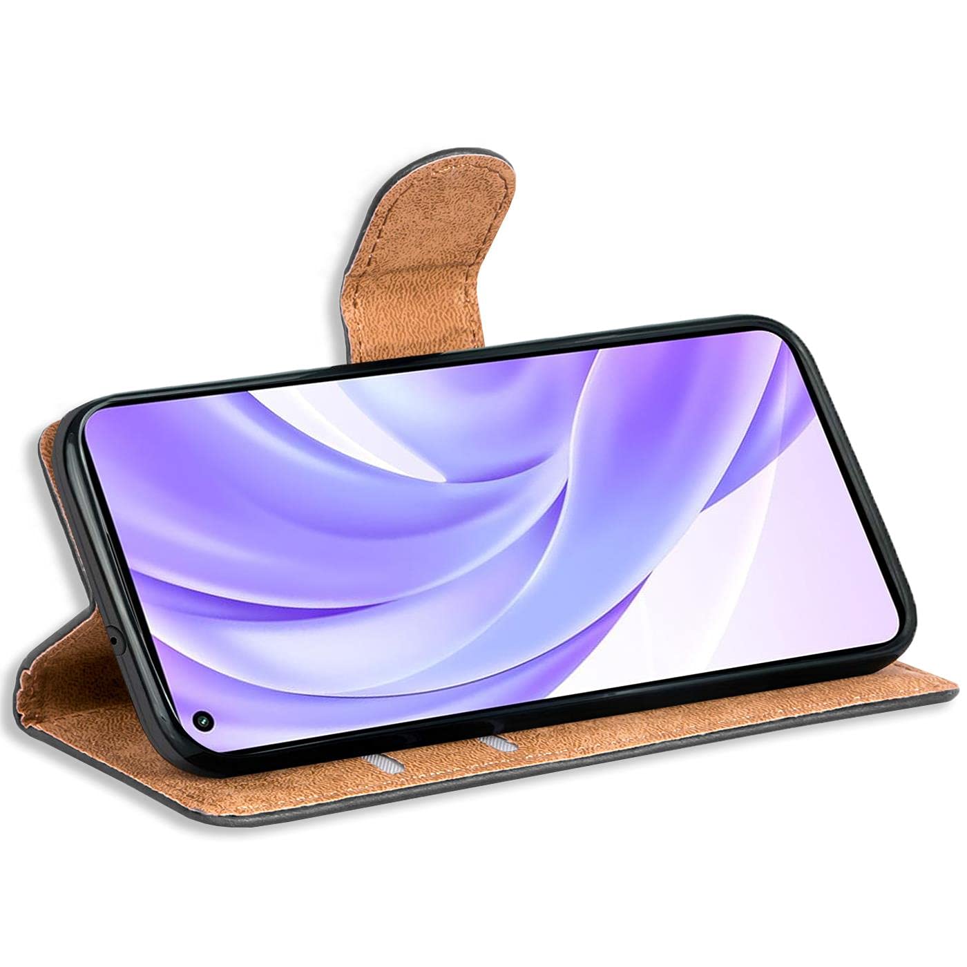 Verco Bookcase Handyhülle Für Xiaomi Mi 11 Lite (4G/5G) – Flipcover Mit Kartenfächern & Aufstellfunktion, Schwarz