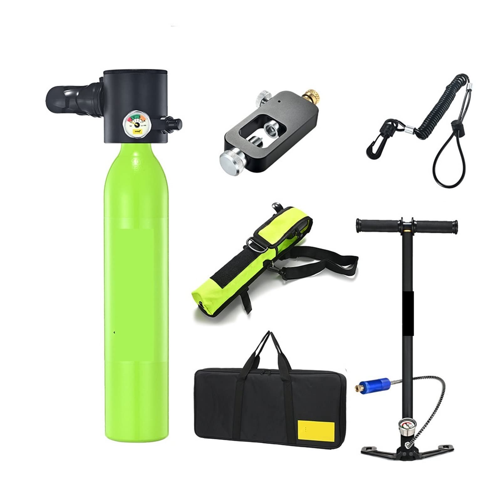 Portable Dive Cylinder, 0.5L New Mini Oxygen Bottle Diving Teaching Underwater Breathing Equipment(Groen)