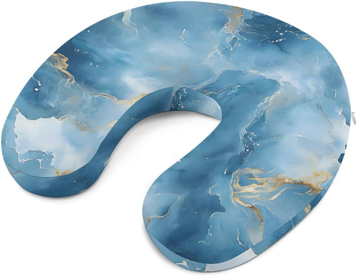 Blue Gold Marble Memory Foam Pillows U Shaped Travel Neck Pillow