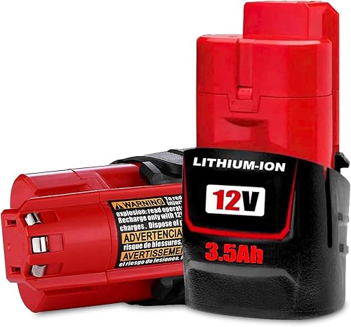 Paquete de 2 baterías de repuesto de iones de litio de 3500 mAh 48-11-2440 para Milwaukee de 12 V, batería de litio 48-11-2420 48-11-2430 48-11-2460
