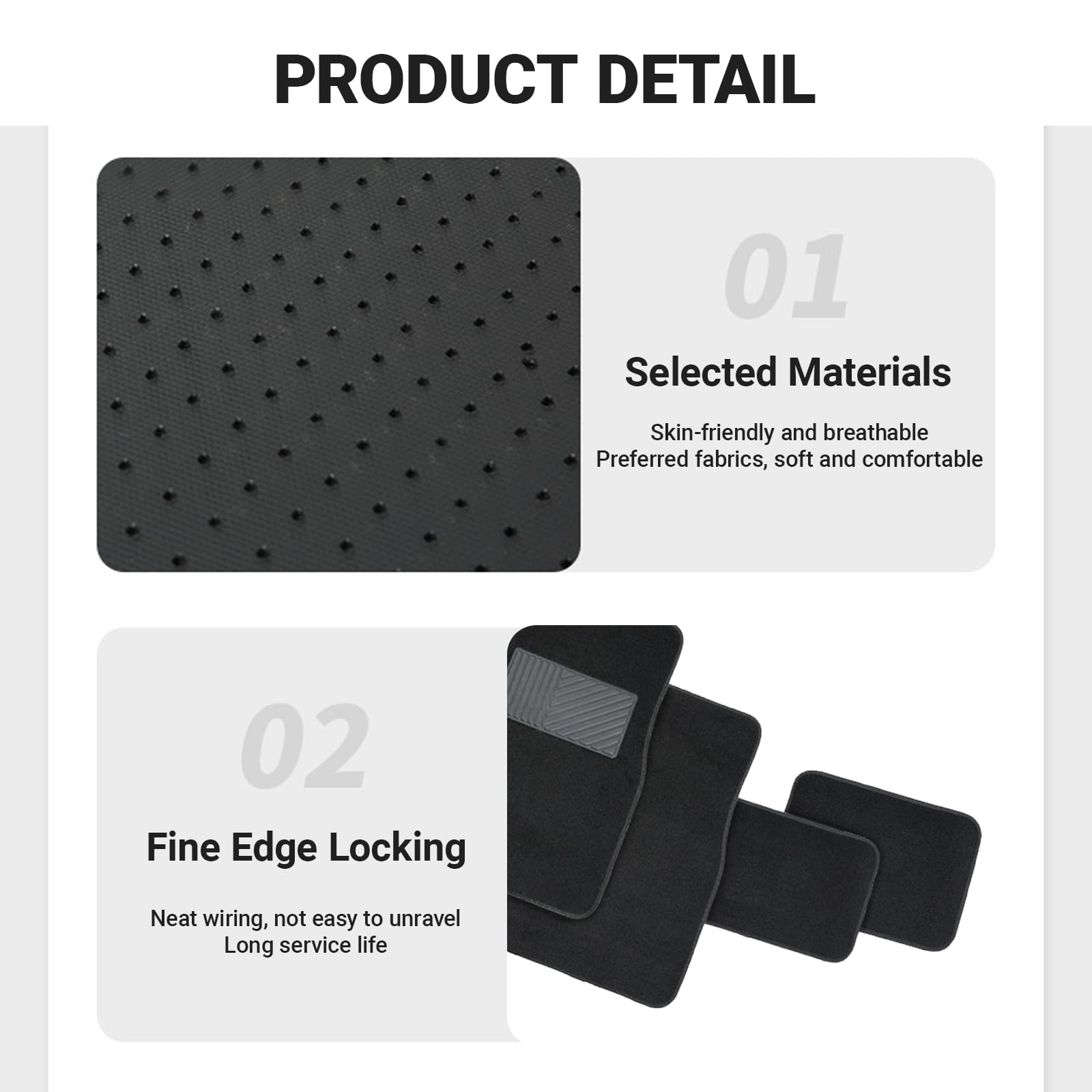 YYTQP Car Floor Mats 4 Piece Heavy Duty Carpet Vehicle Floor Mats with Driver Heel Pad All Weather — view 3