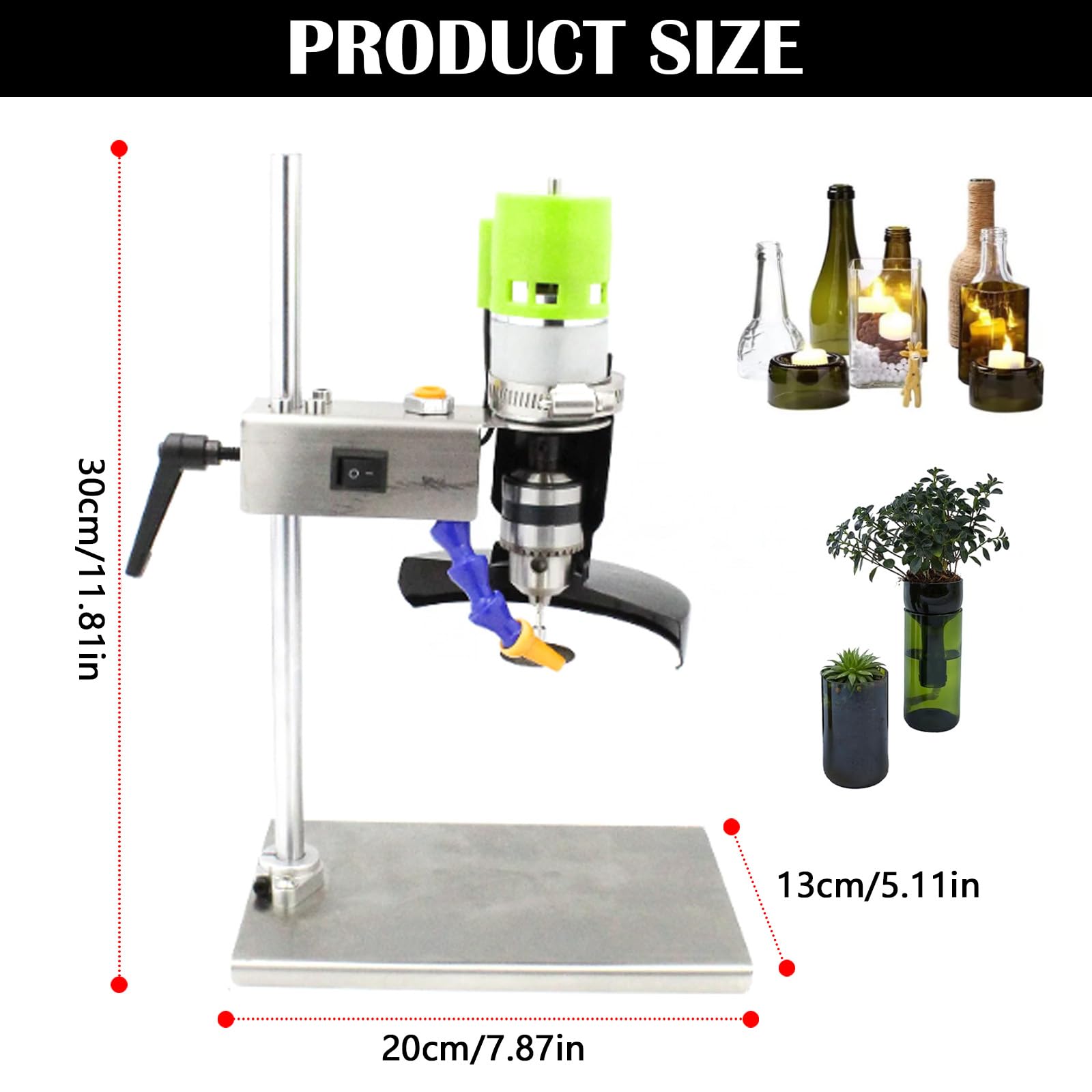 Tagliavetro Per Bottiglie, Tagliavetro Elettrico Bottiglie 150W 6000R/Min Tagliabottiglie Taglierina Bottiglie Vetro Utensile Taglio 7 Velocità Per Bottiglie Vino Bottiglie In Ceramica Vetro Marino