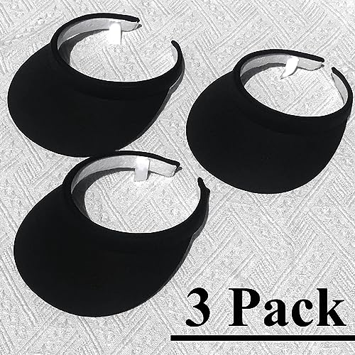 Image of 3 Pack Sports Sun Visor Hat Women Men Adjustable Clip On Visors Outdoor Golf Beach Cap