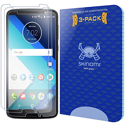 Skinomi Tech Glass Screen Protector Compatible with Motorola Moto G6 (3-Pack) 9H Hardness Clear HD Ballistic Tempered Glass Shield