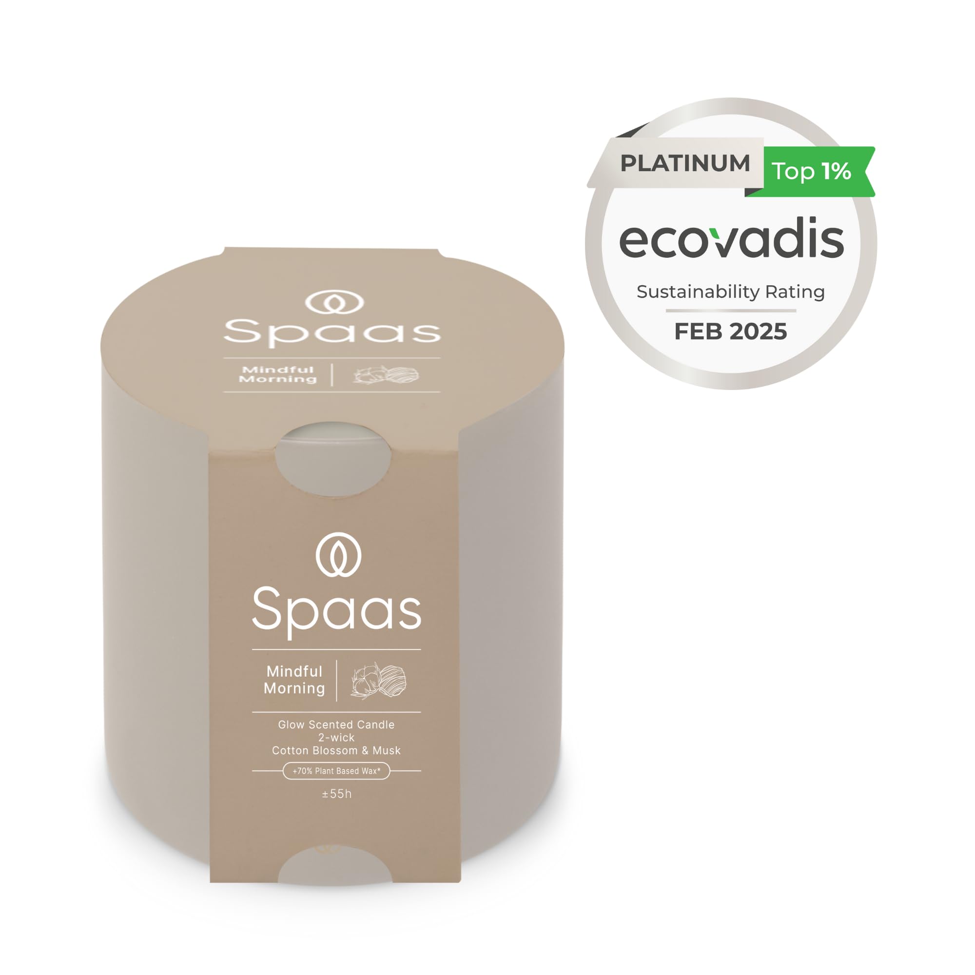 Spaas - Candela profumata Glow a 2 stoppini, 55 ore - Mindful Morning