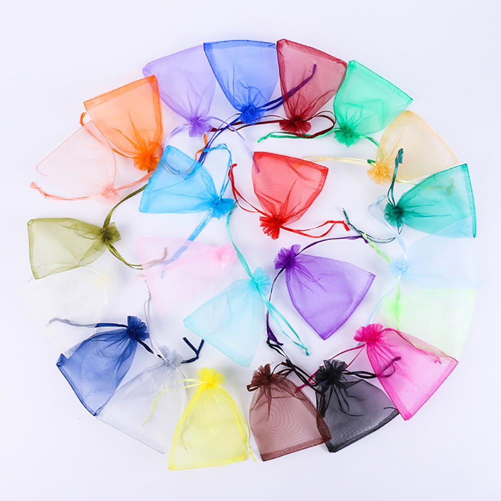 Funfery Weiße Organza-Beutel – 7,6 X 10,2 Cm, Mit Kordelzug, 100 Stück