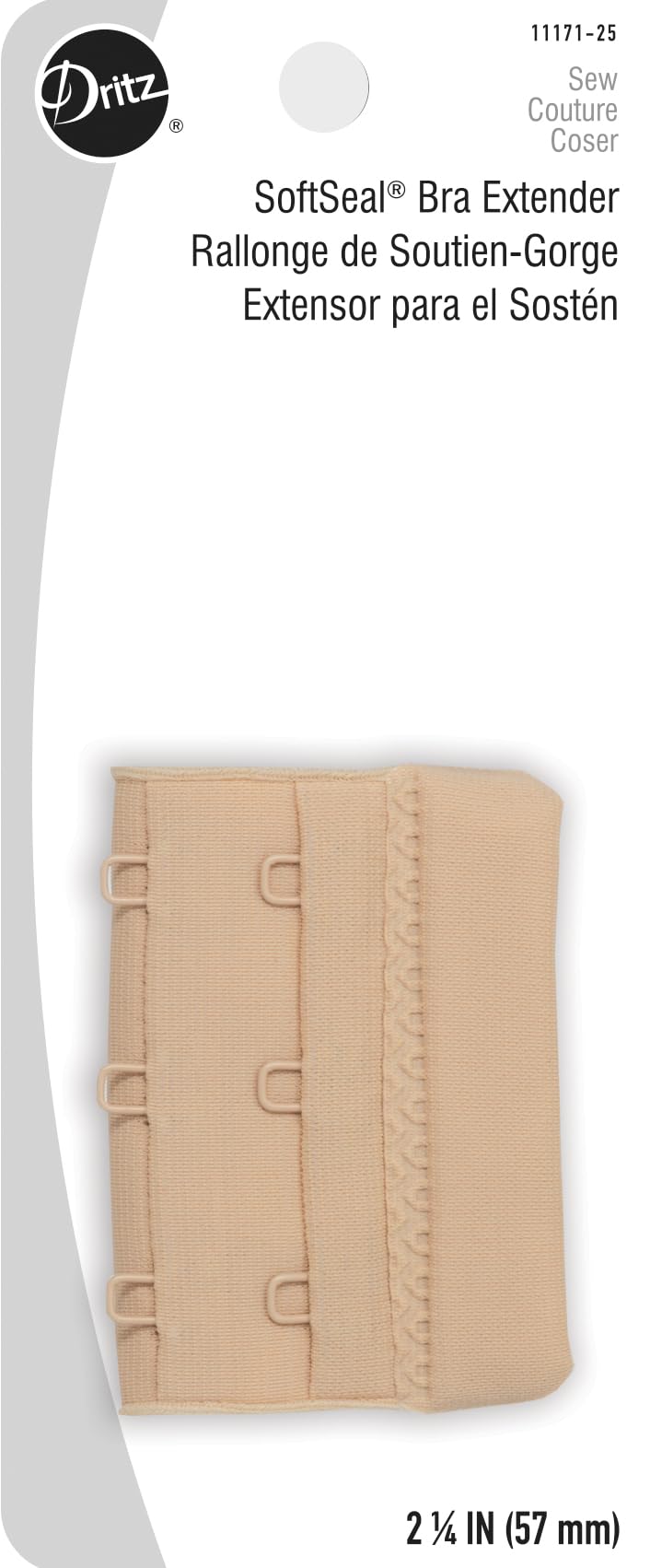 Dritz 2-1/4" SoftSeal Bra Extender, Beige Extensor de Sujetador