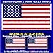 United States Amérique USA drapeau américain 10,2 cm Bumper Sticker en vinyle (100 mm), en x1 + 2 Bonus