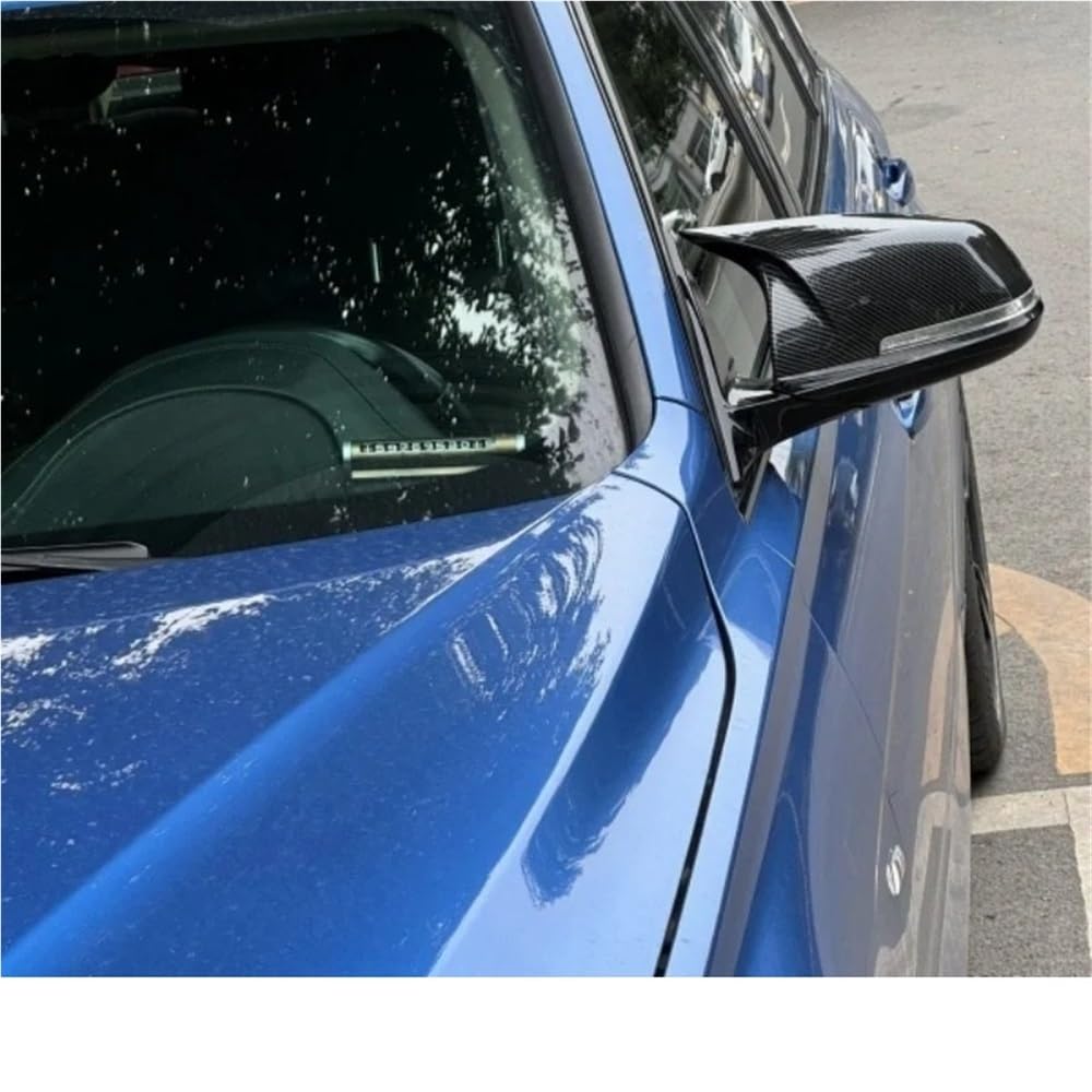 Coques de rétroviseur Lot De 2 Coques De Rétroviseurs Pour BMW Série 1 2 3 4 M2 F30 320 330Li M3 En Fibre De Carbone, Capuchons D'ailes De Remplacement, Noir Brillant(Bright black)