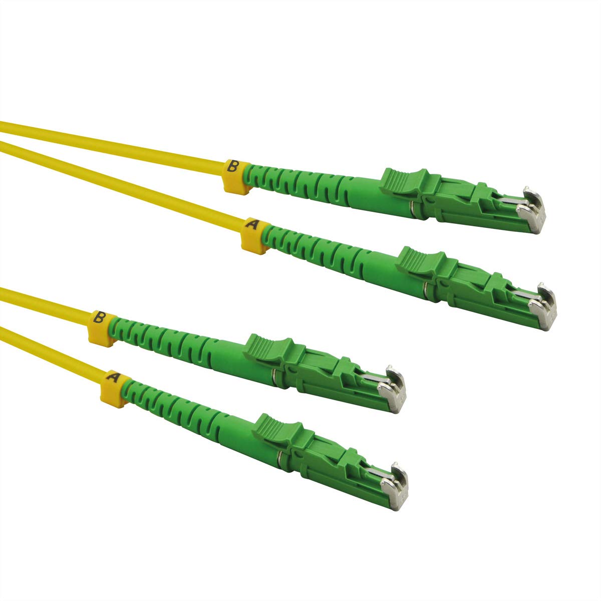 ROLINE Fibre-Optic Cable Duplex 9/125µm OS2, LSH/LSH, APC Ground, LSOH, Yellow, 0.5 m