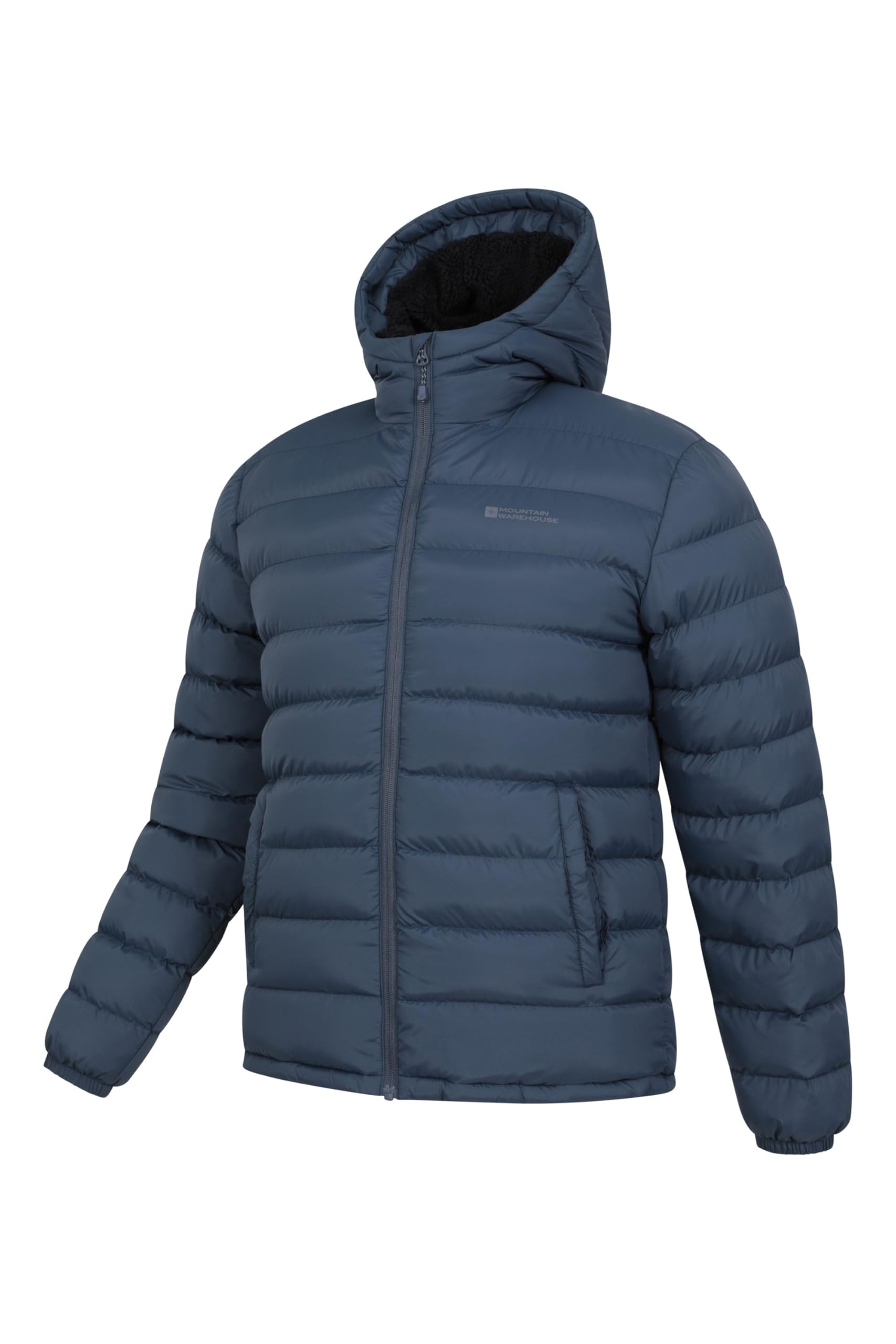 Mountain Warehouse Seasons Doudoune synthétique doublée de Fourrure pour Homme - Manteau Chaud et résistant à l'eau avec Poches latérales - pour l'automne, l'hiver