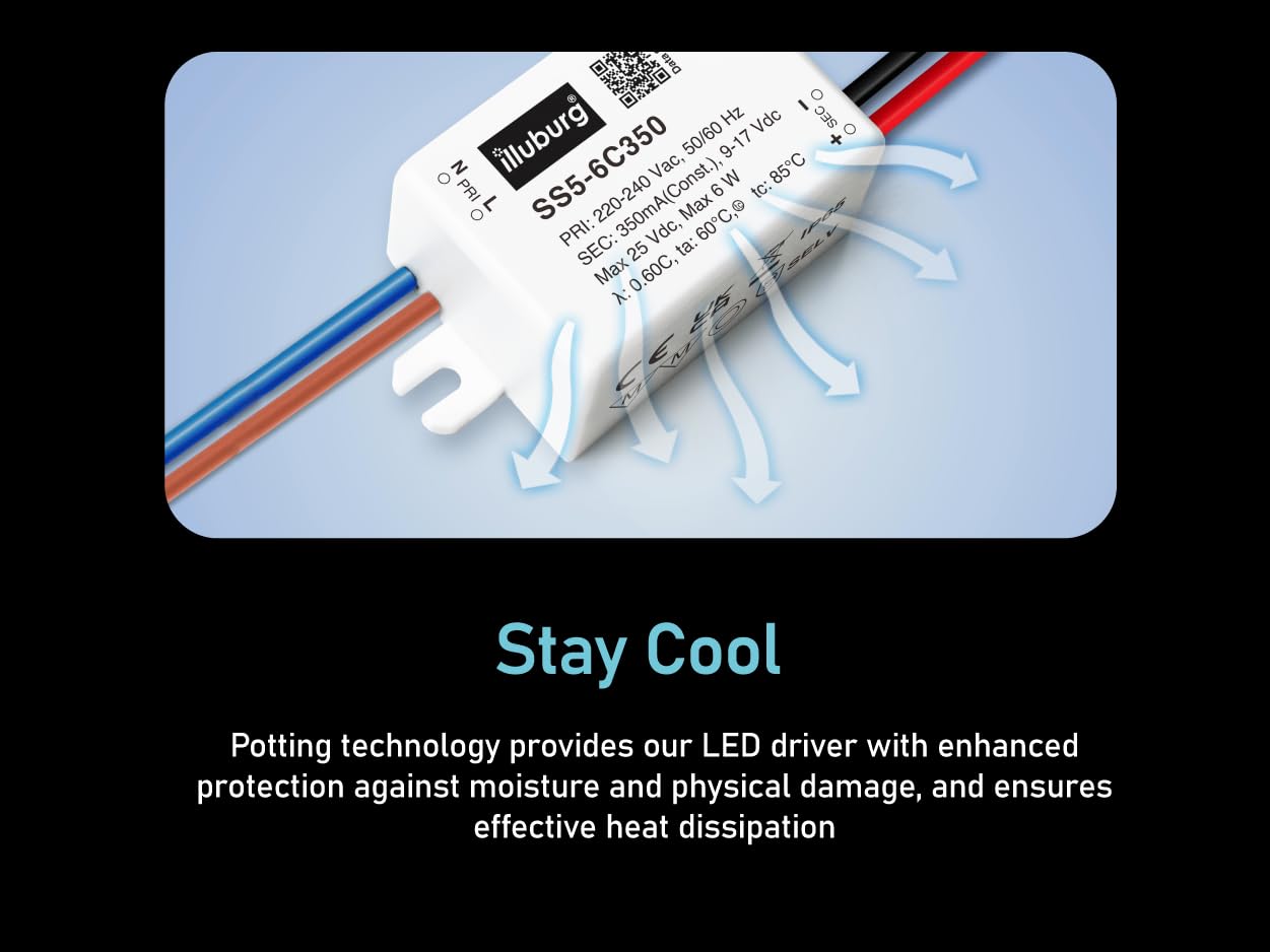 GLFLOW 50W LED Treiber IP65 - Wasserdichtes Netzteil Für Außenbeleuchtung