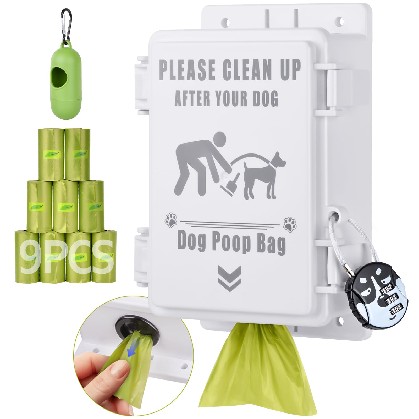 STAYPOT Outdoor Dog Poop Bag Dispenser Wall Mountable, Waterproof & Commercial-Grade, Outdoor Organizer for Home, Parks, Apartments, Property