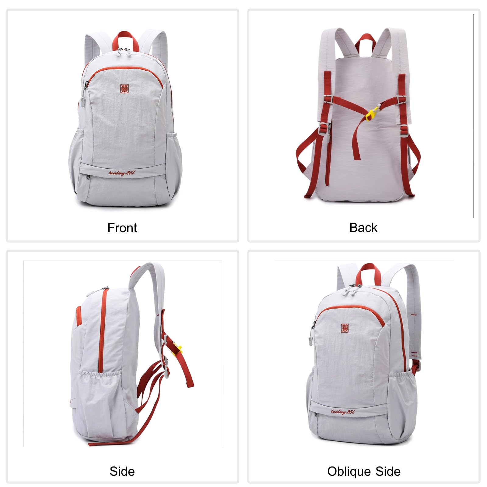 Zaino da Trekking Zaino Pieghevole 25L Leggero Impermeabile Zaino Hiking Backpack per Donna Uomo Ciclismo Viaggio Sport Uso Quotidiano Rosa