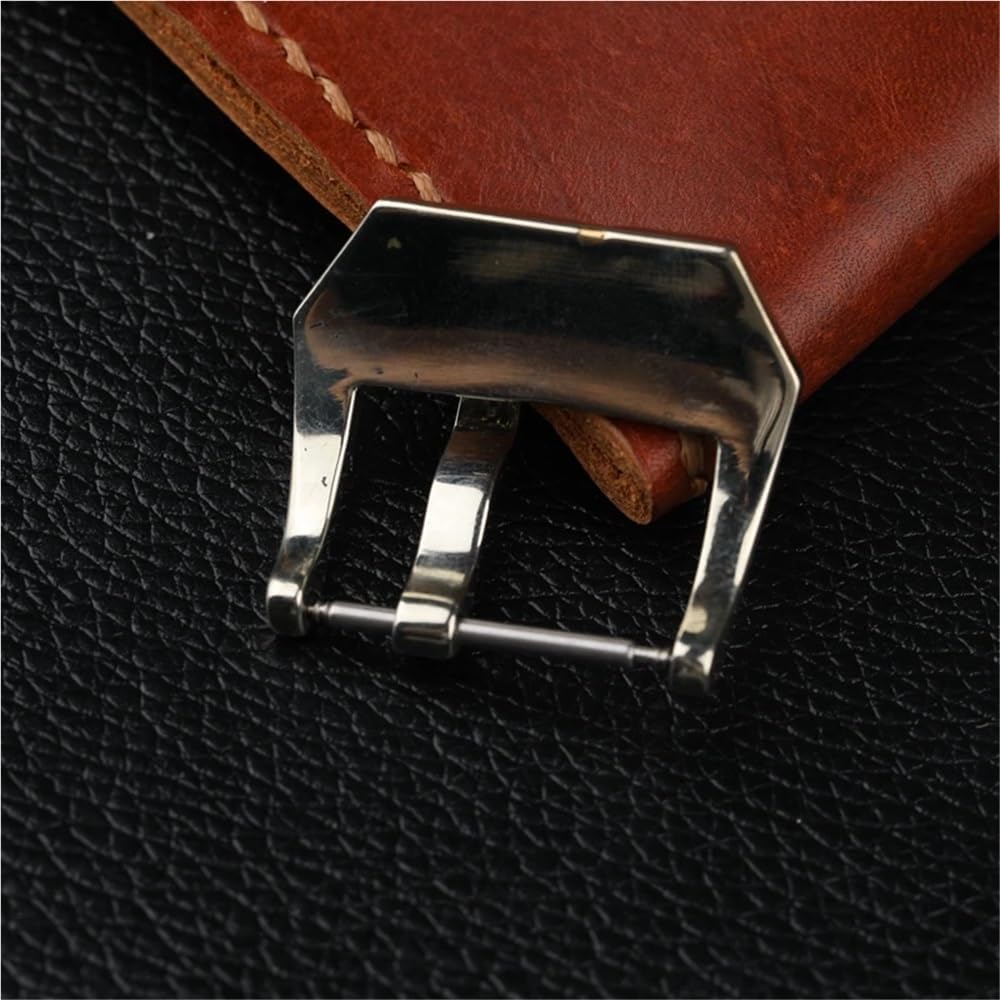 Bronze Buckle, 20 22 24MM White Brass Skull Embedded Leather Strap Accessories