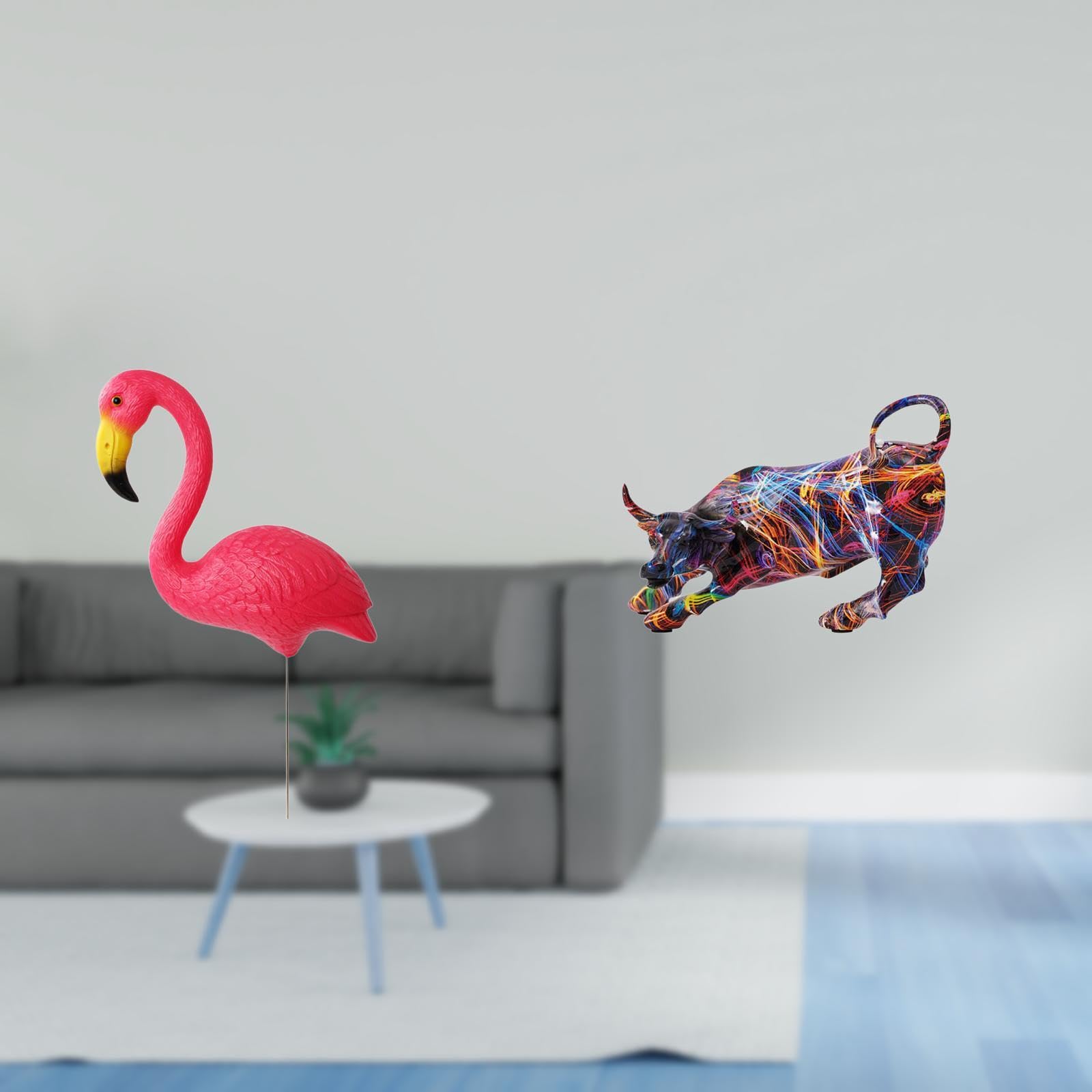 SECRET DESIRE Flamingo Bull Garden Sculpture Colorful Resin Figurine Art for Spring Holiday and Modern Living Room Decor Collection|Yard, Garden & Outdoor Living|Garden D?©cor|Statues & Lawn Ornaments-image-13