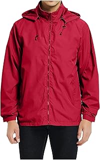Winter Jacket Long Parka Jacket Windbreaker with Hood Softshell Jackets Functional Jacket Transition Jacket for Men Coat Raincoat Men Waterproof Breathable Lightweight Rain Jacket Men Bicycle