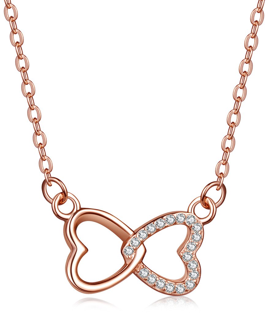 Infinite U elegante angelo cuore in argento Sterling 925 con zirconi