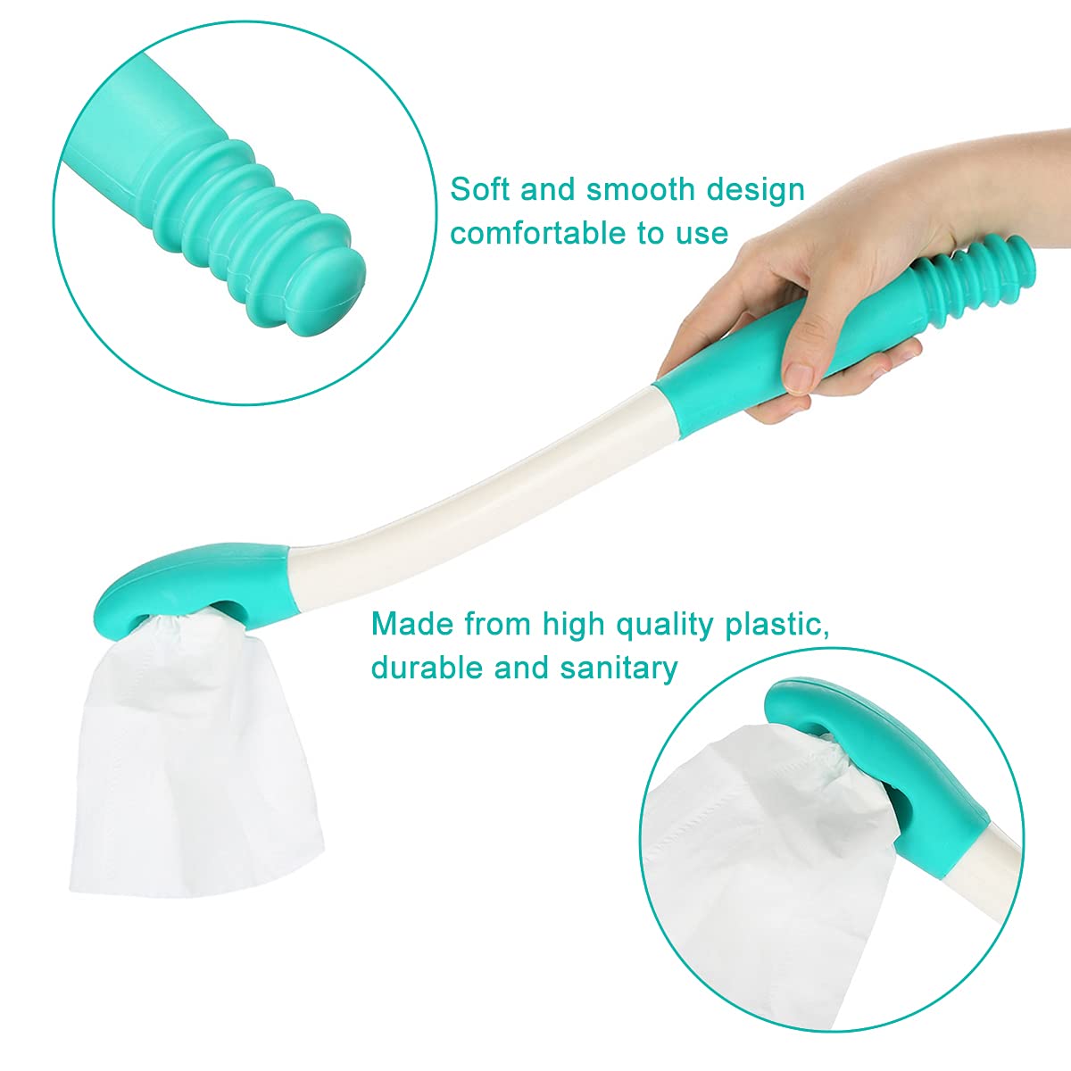 WC-Hilfsmittel,Toilettenhilfe Abwischhilfe,Abwischhilfe für Po,Toilettenpapierhilfen Lang,Toilettenhilfe zum Abwischen des Gesäßes,Toilettenhilfe Lange Reichweite Comfort Wipe für Senioren