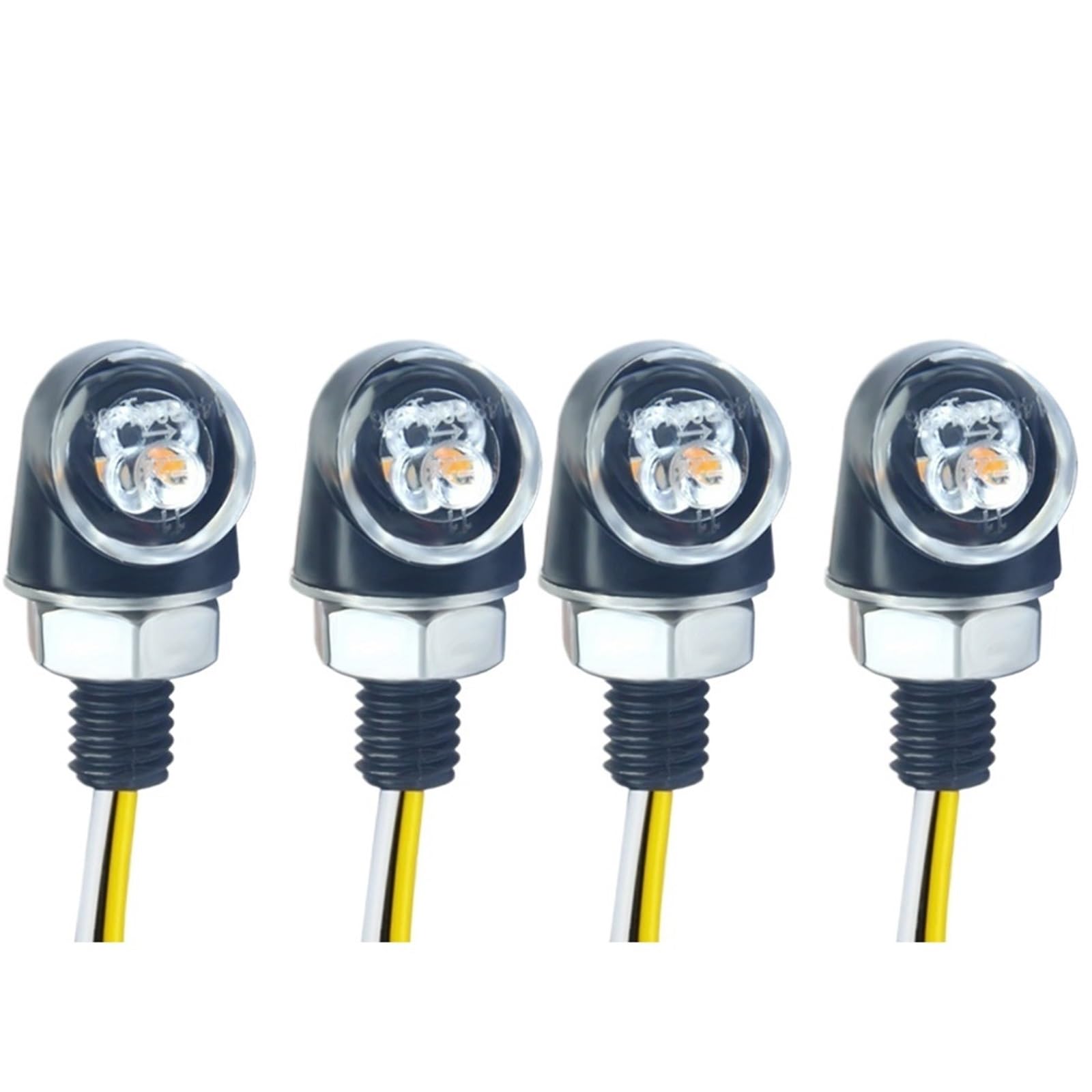 Światła kierunkowskazów Włącz Lampę Kierunkowskazów | 8mm kierunkowskazy Lampa kierunkowskazów DRL Światła stopu(4pcs white yellow)