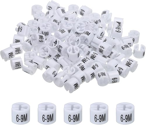 MECCANIXITY Marcador para colgar ropa (19.7-29.5 ft, blanco), marcadores de ropa para ropa, codificación de colores, paquete de 100