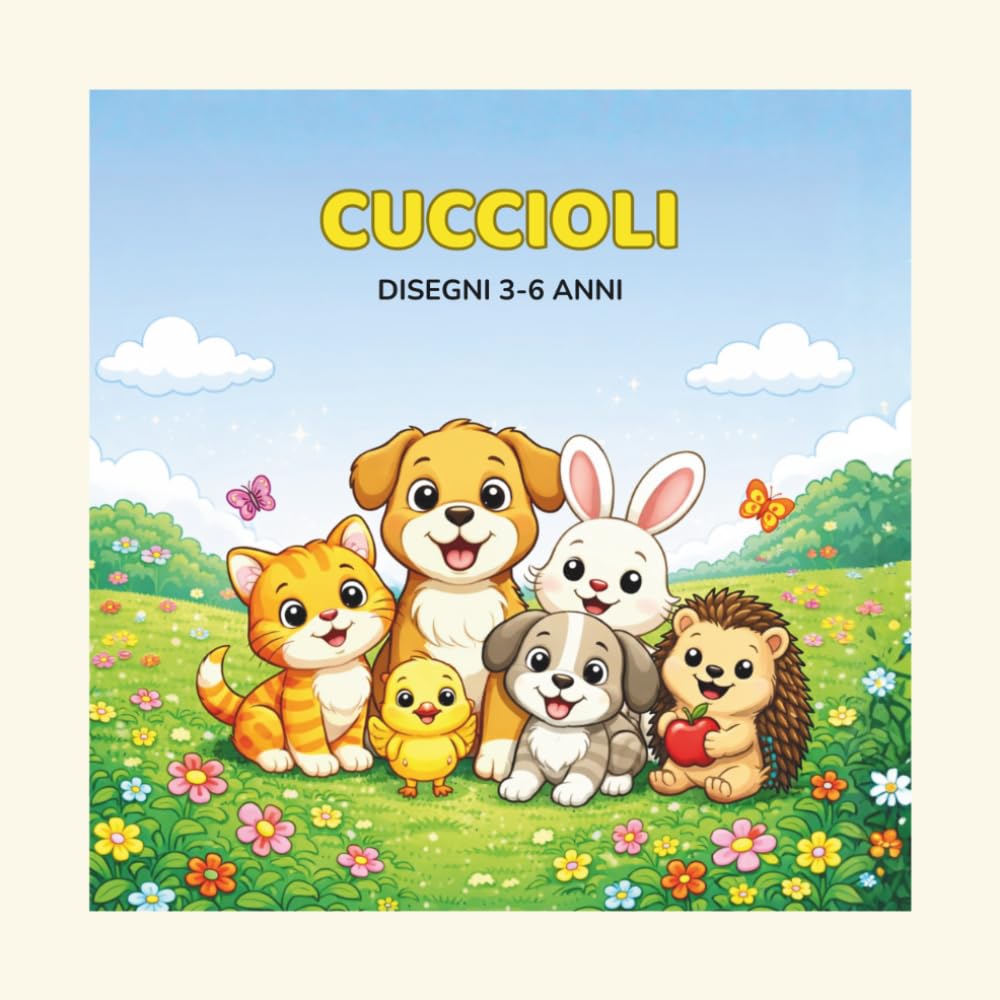 CUCCIOLI: 30 DISEGNI 3-6 ANNI (Piccoli Artisti — Libri da Colorare per Bambini)