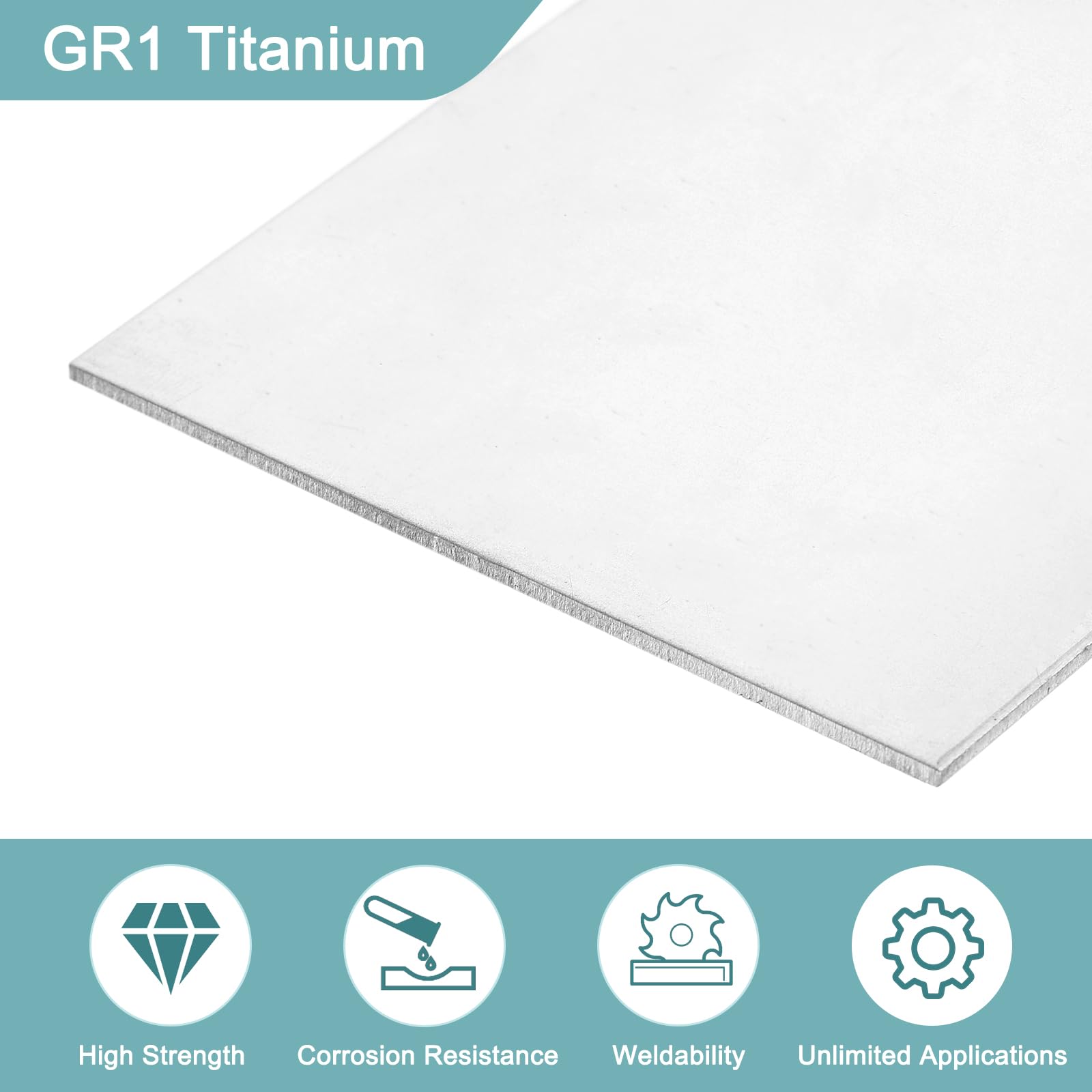 QUARKZMAN 3 pezzi lastra di titanio GR1, 150x75mmx1,5mm lamiera in lega di titanio per macchinari industriali lavorazione dei metalli (6"x3"x0.06")