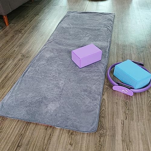 image for JBM Yoga Towel 72 inch x 26 inch Yoga Mat Towel Soft Non Slip Yoga Bla