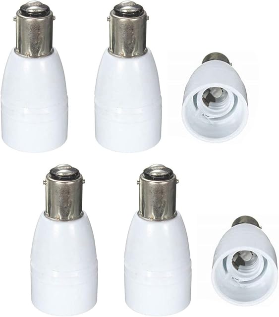 B15 to E14 Lamp Light Bulb Socket Base Adapter Converter,FINELED Small Bayonet SBC B15 to Small Screw SES E14 Light Bulb Holder Adaptor Converter (6-Pack)
