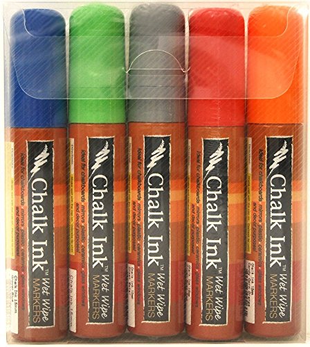 Chalk Ink 15mm Bold Super Hero Set of 5 Wet Wipe Markers
