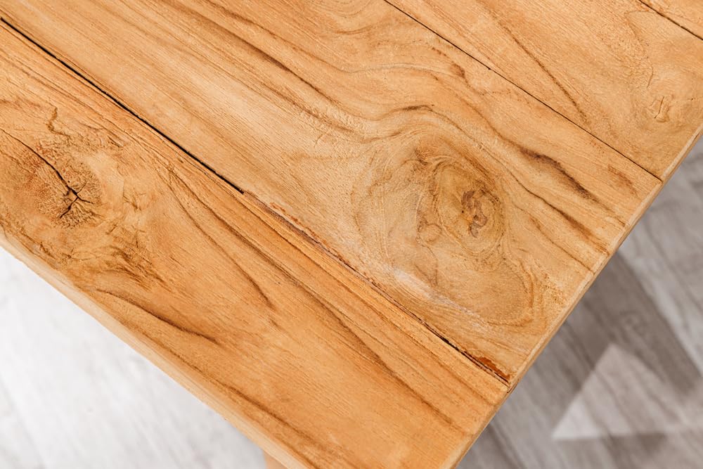 Riess Ambiente Quadratischer Couchtisch Java - 70cm - Natur - recyceltes Teakholz Massivholz - Ablagefach montiert