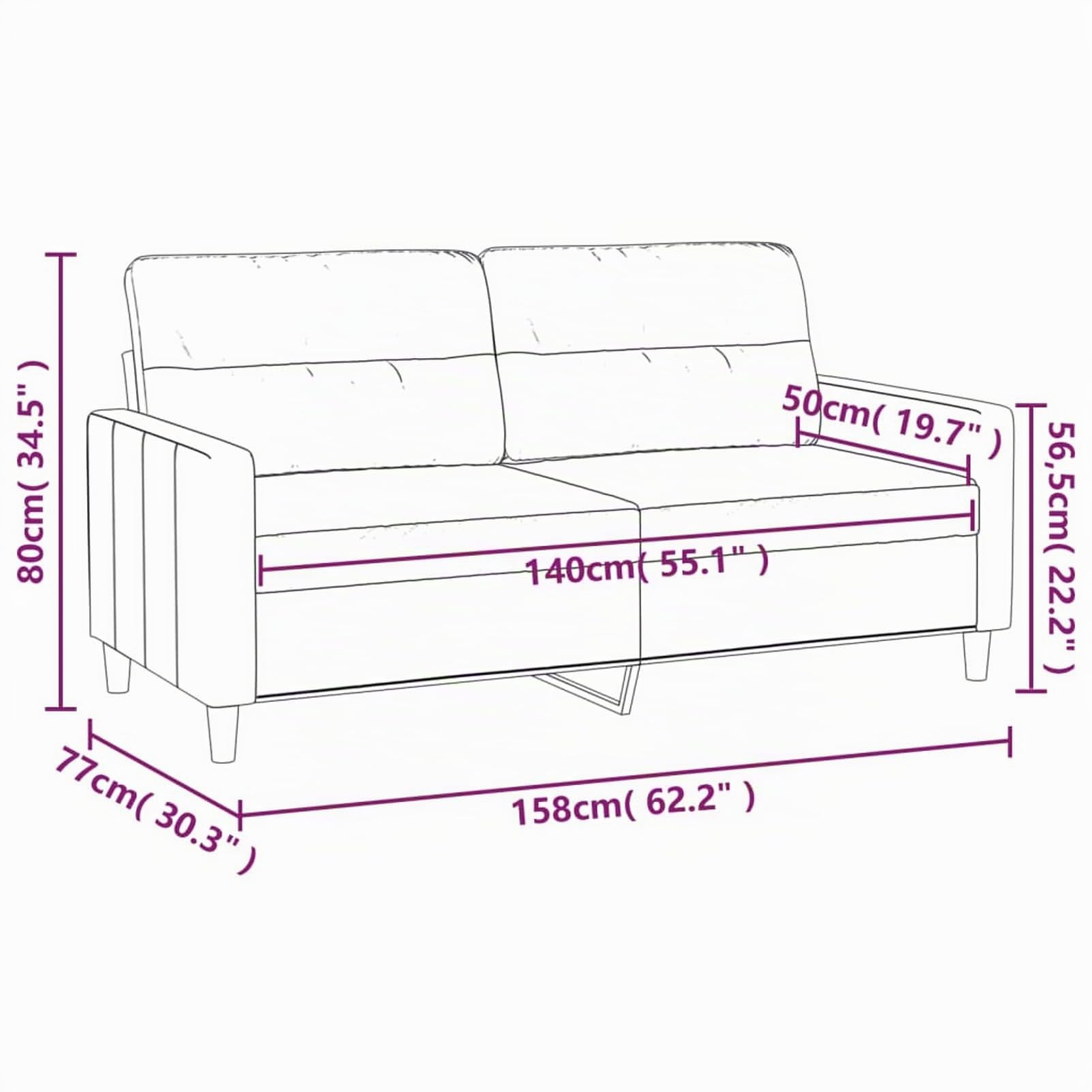 Gecheer Divano a 2 Posti Grigio Scuro 140 cm, Divani Moderni Moderno Imbottito, Sofà per Soggiorno/Ufficio Dire