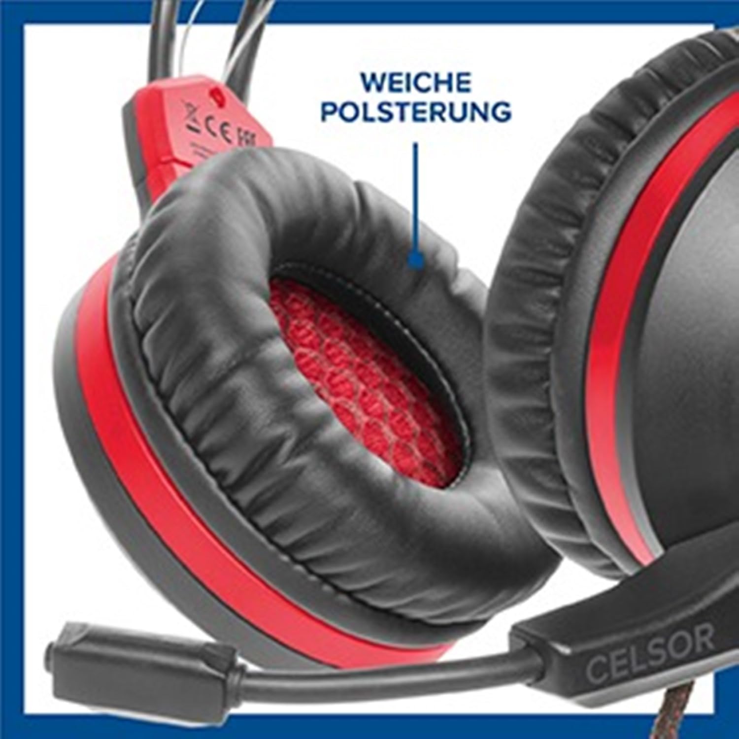 Speedlink CELSOR Gaming Headset - Gaming-Headset für PC/PS5/PS4/XBOX/SERIESX/S/Switch, Anschluss an Controller, schwarz