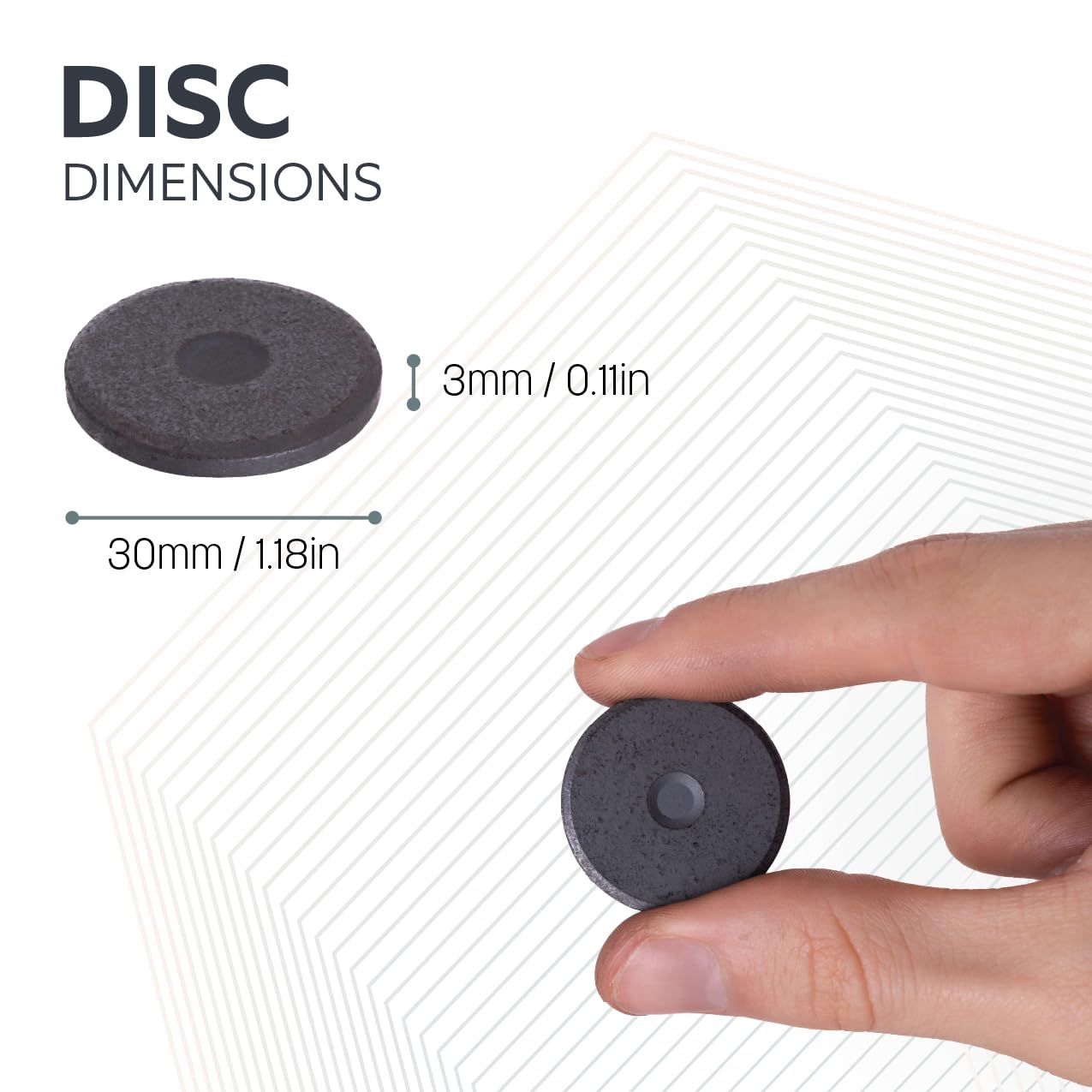 Aimant de Ferrite Y10 Pour Les Arts, L'Artisanat, la Science et Le Bricolage - 30mm dia x 3mm D'Épaisseur - 0,9kg de Traction - Pack de 200