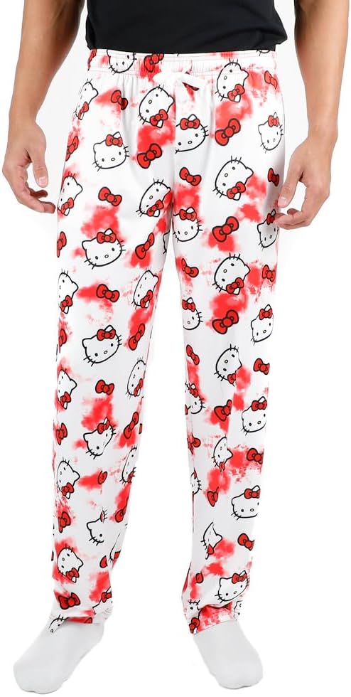 Hello Kitty Anime Cartoon All Over Print Women's White Sleep Pajama Pants - Image 2
