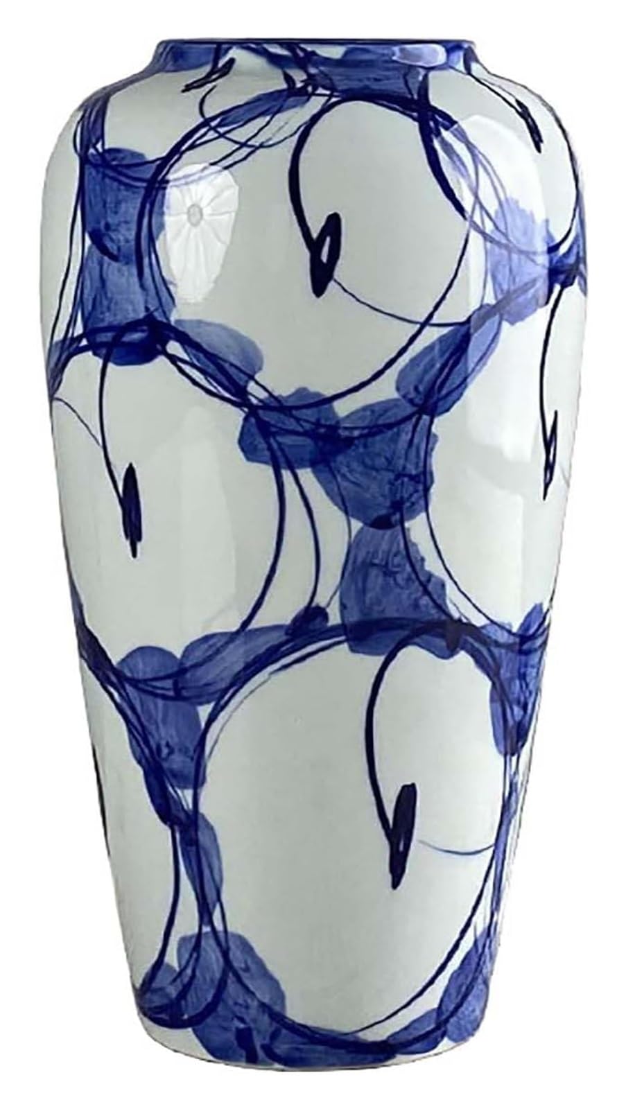 SWENEEN Vase Tabletop Vase Chinese Ceramic Vase Blue And White Porcelain Table Flower Utensils Living Room Flower Pots Flower Arrangement,One Color-L