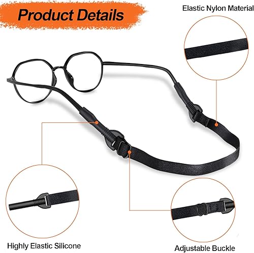 Miniatura 9 de Correa ajustable para lentes, soportes deportivos para lentes de sol alrededor del cuello, sin cola para hombres, niños