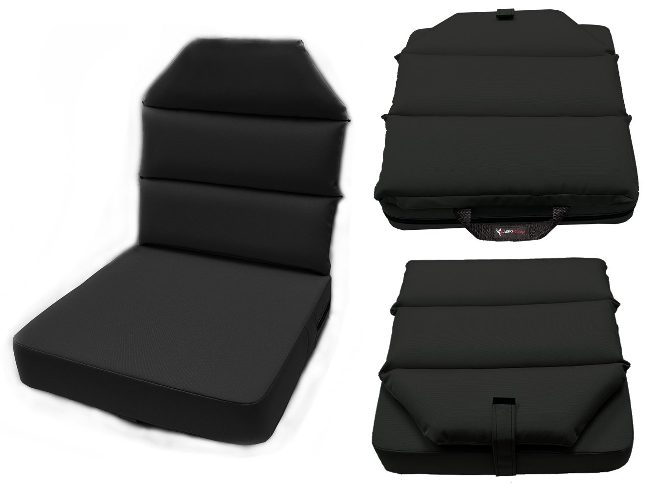 AeroPhoenix Seat Cushion with Back - 2 Bottom, 2 Back - Black