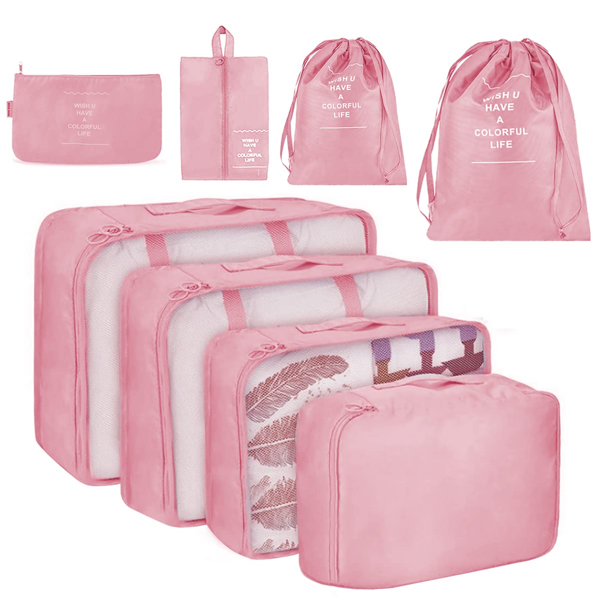 6/1 pezzi borsa da viaggio di grande capacà valigia portaoggetti bagagli vesti smistamento organizzatore set custodia scarpe cubo di imballaggio  15