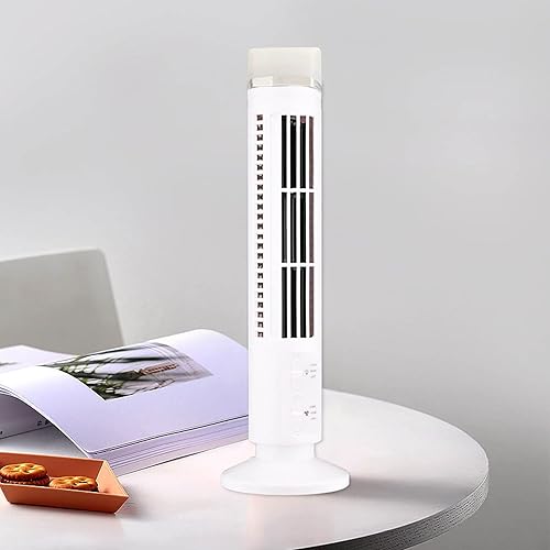 Miniatura 4 de Hot6sl Tower Fan with LED Light, Portable Super Quiet USB Rechargeable Bladeless Fan, Bladeless Electric Tower Fan Mini Standing Floor Fans for Home