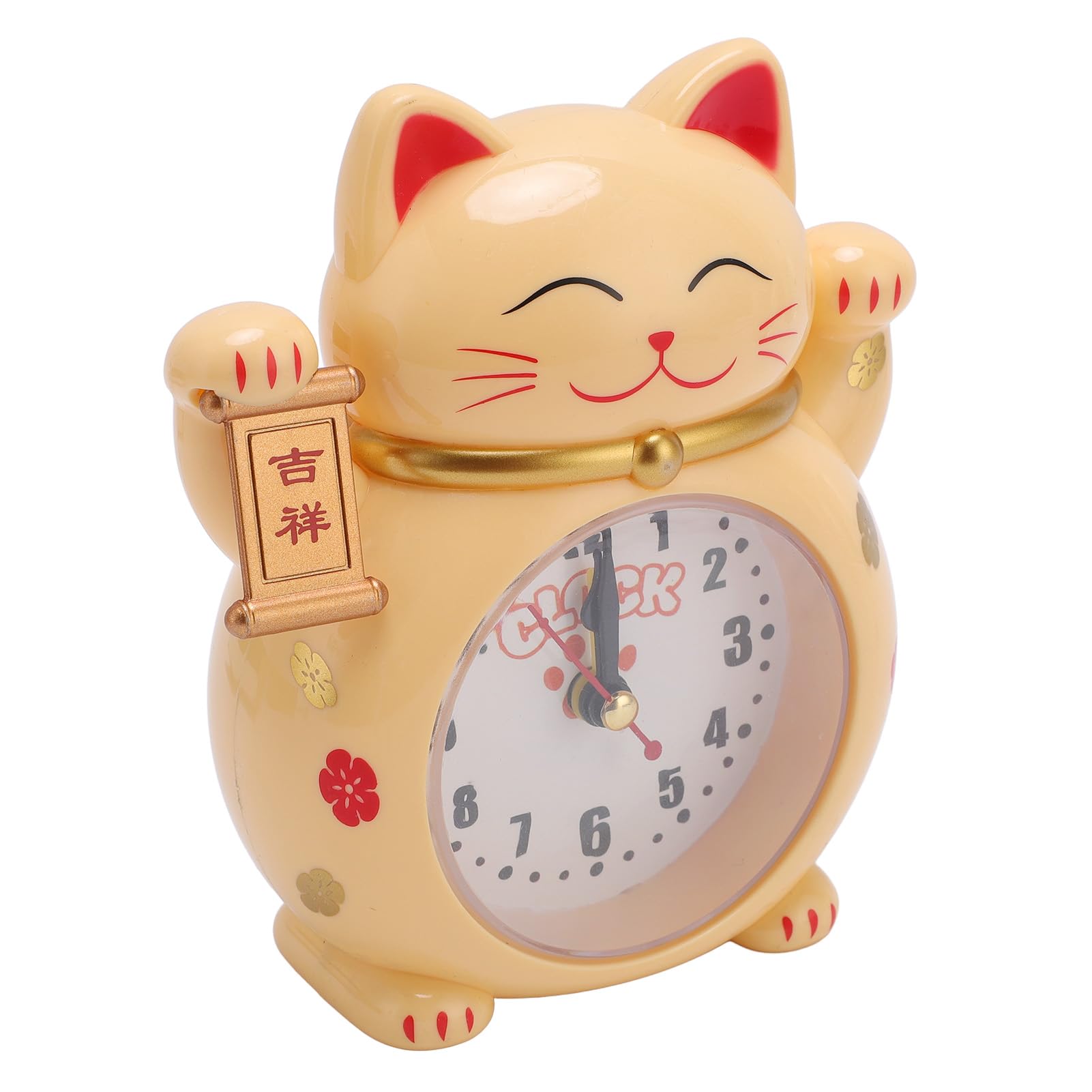 OVAQUIXI Lucky Cat Alarm Clock, Cartoon Theme Accurate Plastic Desk Clock for Home Bedroom and Office (YF2025D) - Image 4