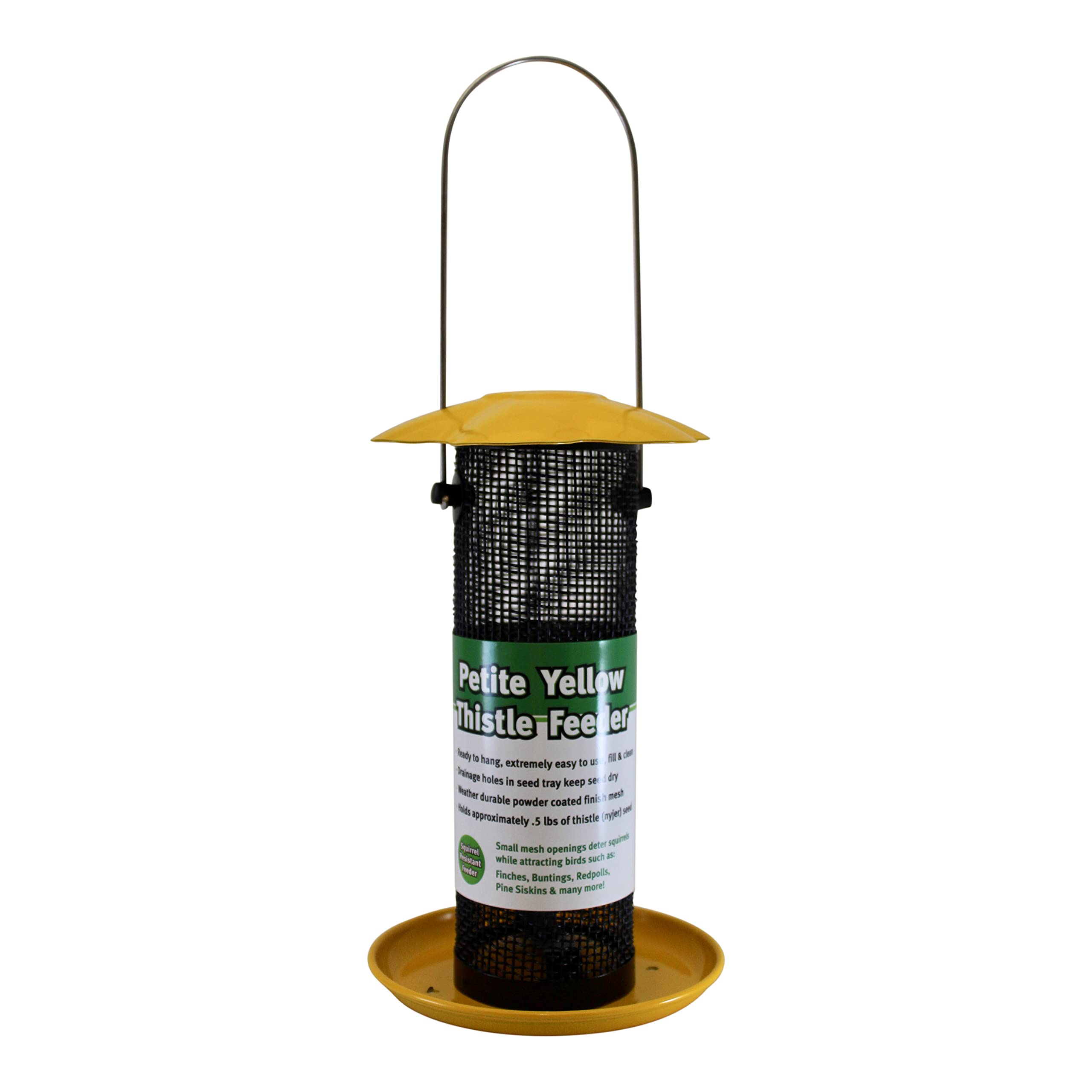Songbird Essentials Finch Feeder, Petite Thistle Feeder for Wild Bird Feeding, Outdoor Garden Bird Feeder