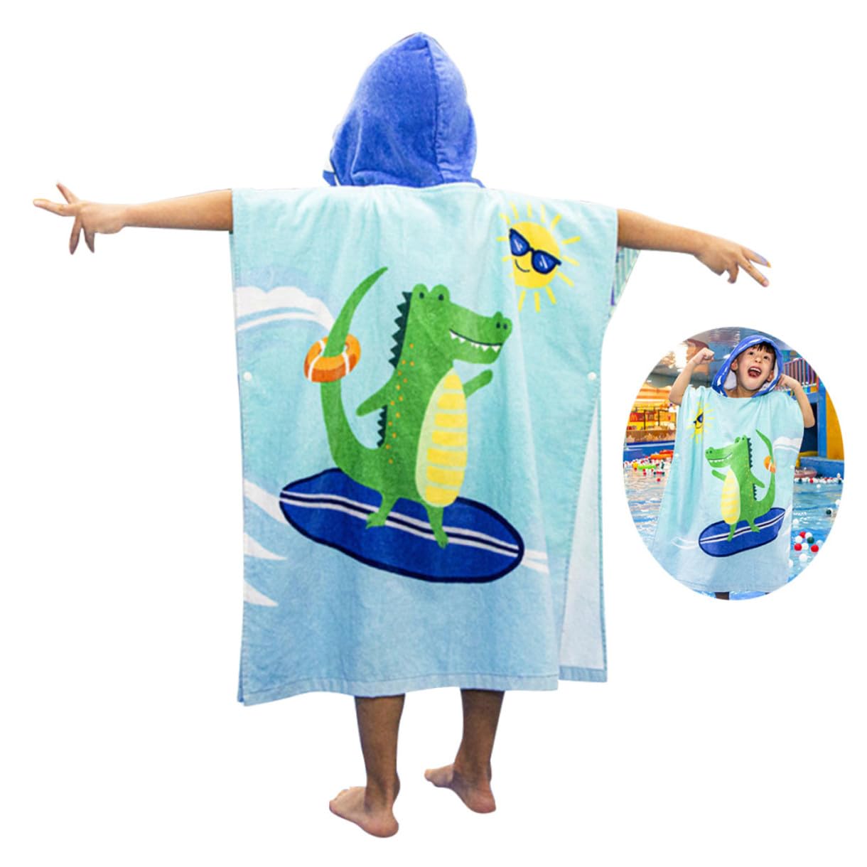 SHOWERORO Toalla de Baño Capucha para Niños, Secado Rápido, Algodón Suave