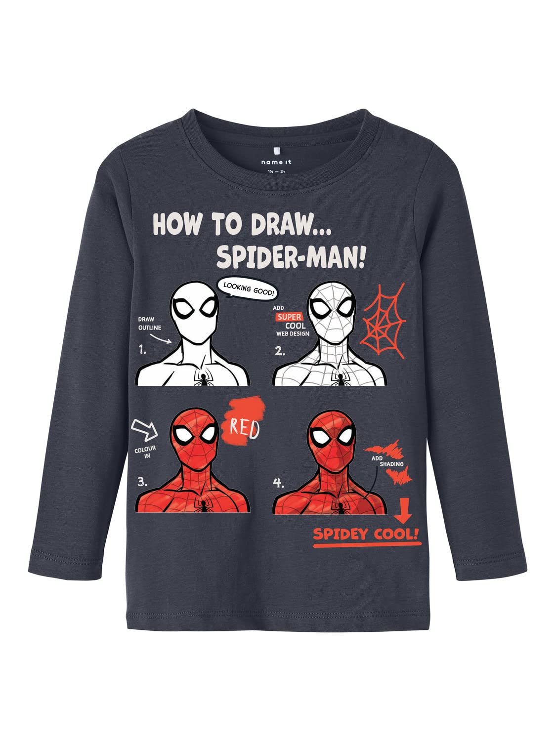 NMMSEPP SPIDERMAN LS TOP MAR, INDIA INK, 1,5-2 YAŞ