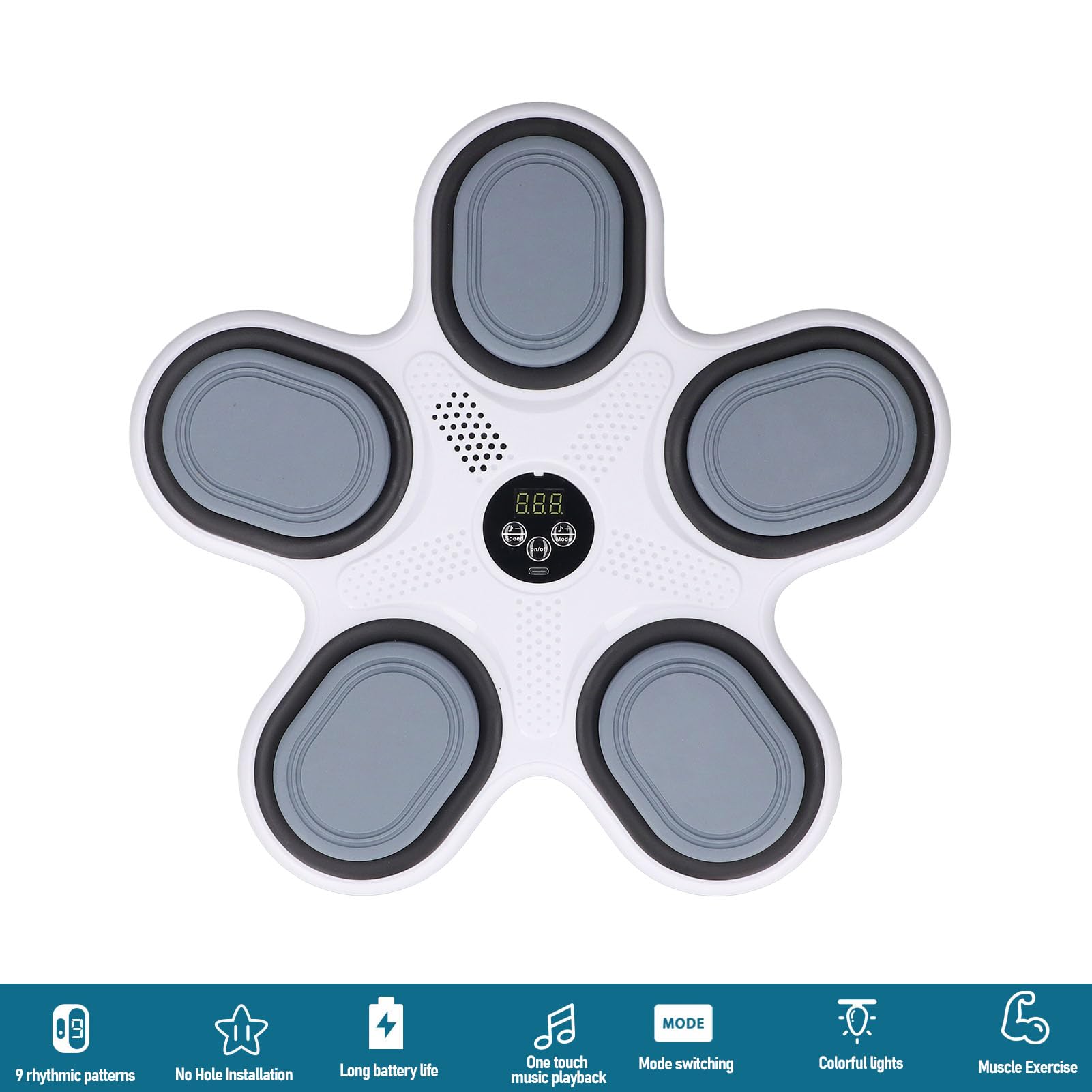 Music Boxing Machine, Macchina da Allenamento Musicale Boxe, Smart Bluetooth Multi Modes 5 Target Allevia l'attrezzatura per Il Fitness di Stress, Attrezzatura da punzonatura
