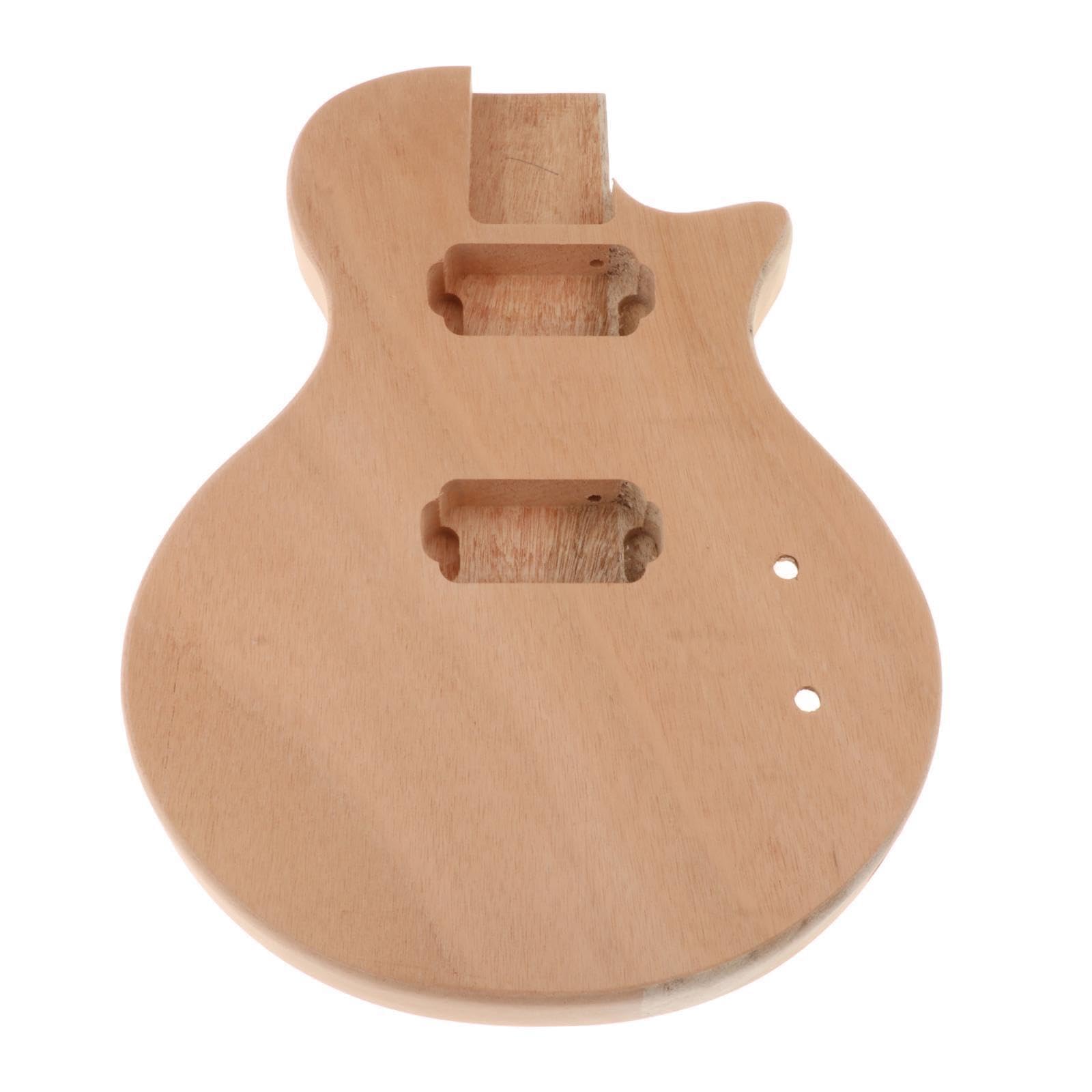 Kit di accessori per basso elettrico, corpo di chitarra fai da te non finito con tastiera in mogano e palissandro, opzione regalo, kit di accessori