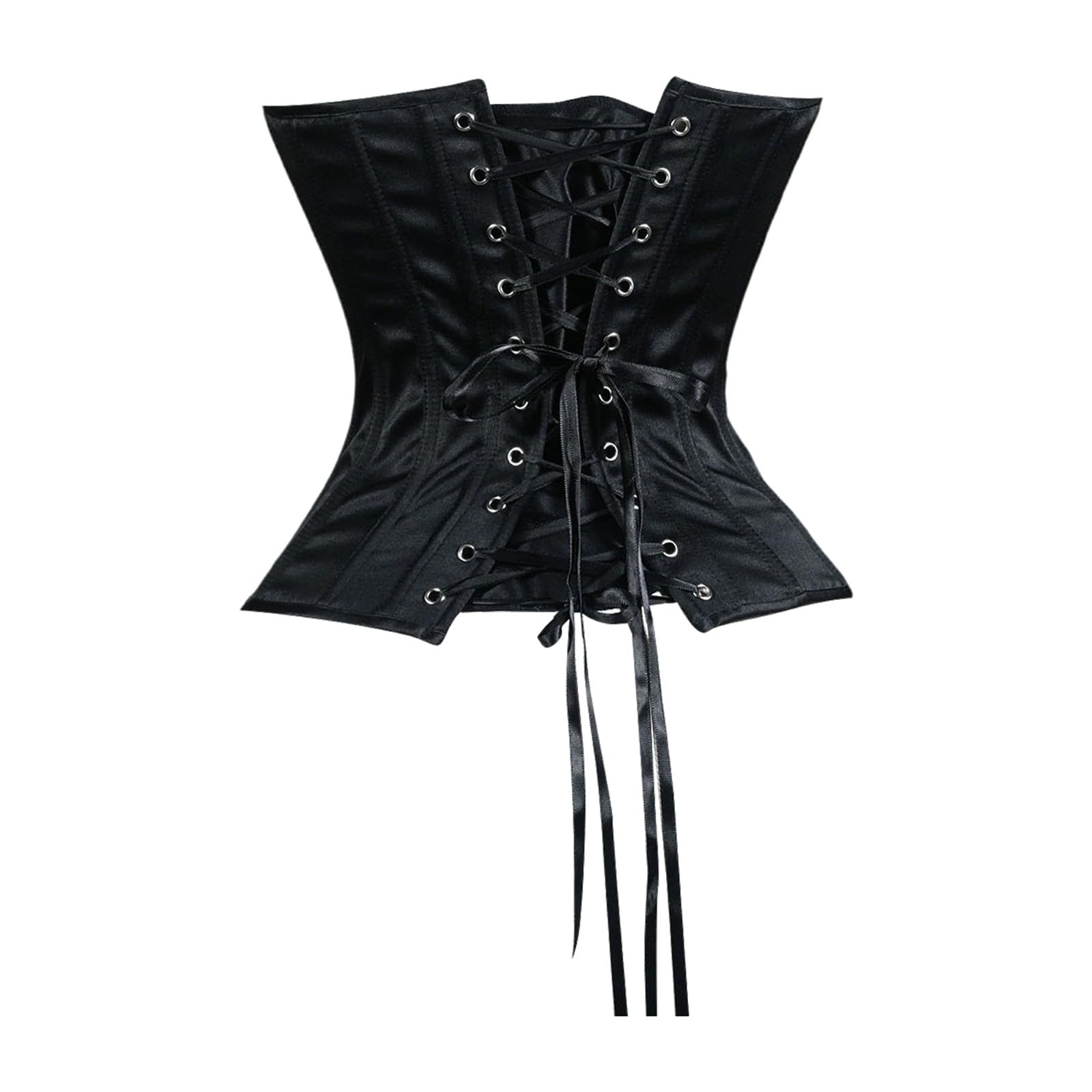 Generico Corsetto Donna Shapewear Bustino Gotico Dark Romantic Da Sposa In Raso – Bustier Con Lacci Posteriori E Stecche Per Modellare La Vita Da Cerimonia O Bridal Shower