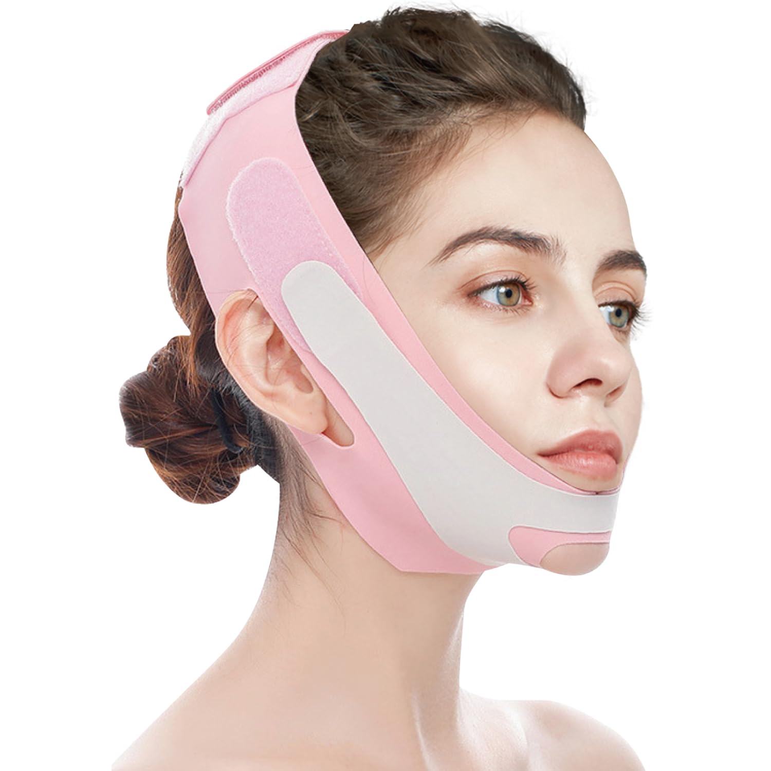 Chin Strap for Sleeping, Far Infrared V Line Lifting Mask for Women, Adjustable V Shaped Face Chin Up Bandage