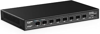 MokerLink 8ポート 10Gbps SFP+スイッチ 1G/2.5G/10G SFPモジュール対応 160Gbps帯域幅 ファンレス 非マネージドプラグアンドプレイイーサネットスイッチ